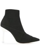 Mercedes Castillo Pointed Toe Sock Boots - Black