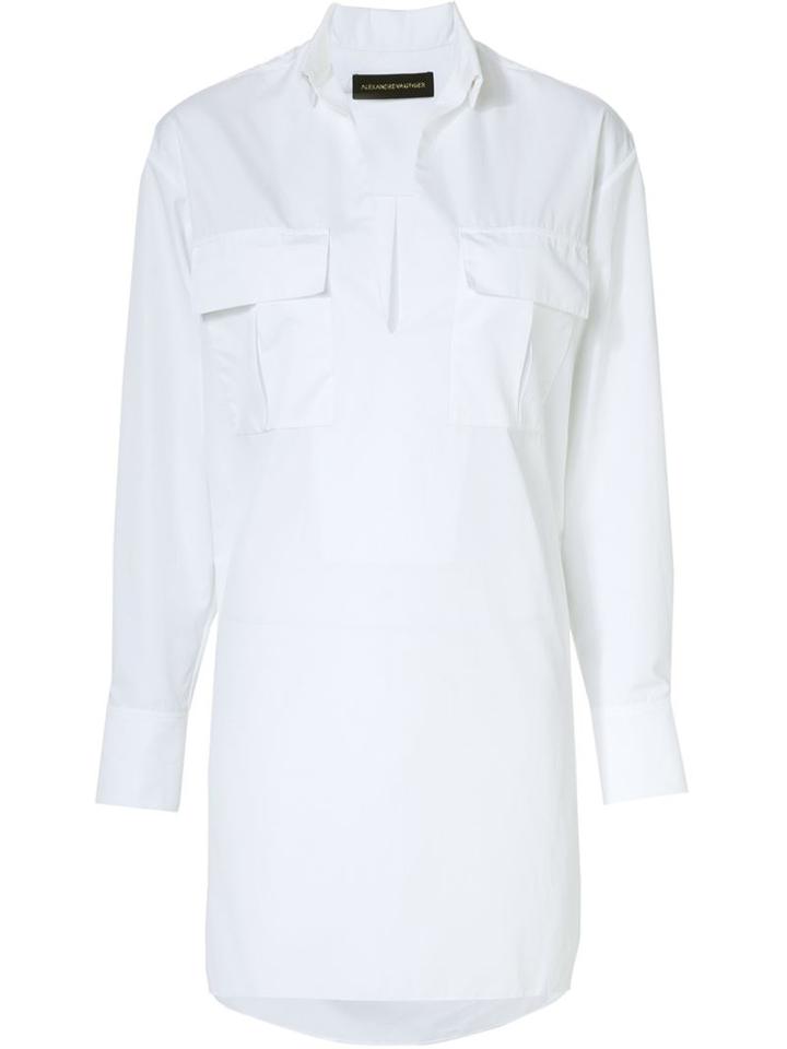 Alexandre Vauthier Dropped Tail Shirt Dress, Size: 40, White, Cotton