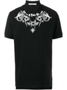Givenchy Tattoo Print Polo Shirt, Men's, Size: Xl, Black, Cotton