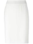 Armani Collezioni Rear Slit Pencil Skirt - White