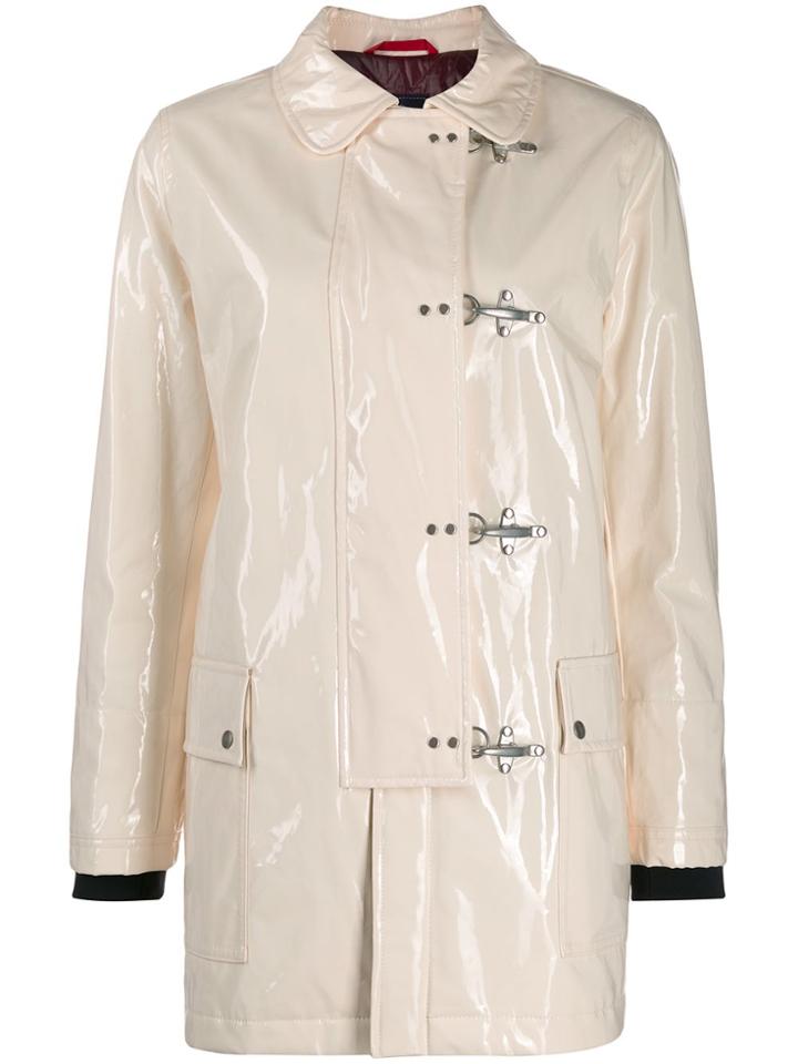 Fay Clasp Fastened Raincoat - Neutrals