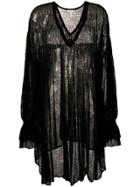 Saint Laurent Oversized Sheer Blouse - Black