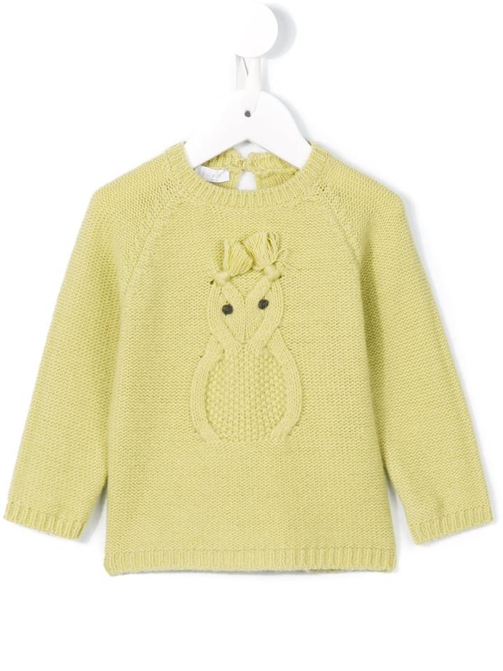 Il Gufo - Embroidered Detail Jumper - Kids - Wool - 12 Mth, Toddler Girl's, Green