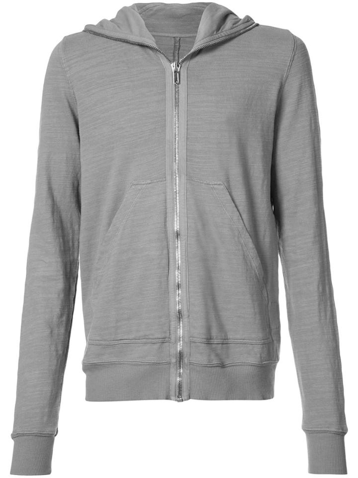Rick Owens Drkshdw Slub Zipped Hoodie - Grey