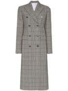 Calvin Klein 205w39nyc Check Knee Length Coat - Grey