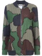 Moschino Patchwork Knitted Bomber Jacket - Green