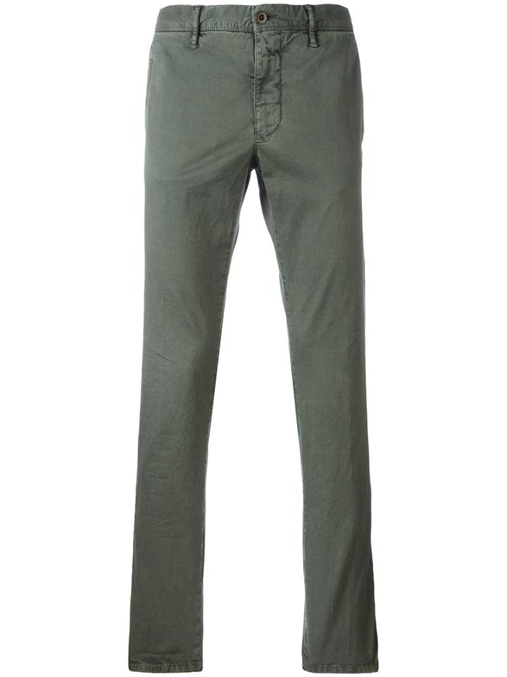 Incotex Tapered Trousers, Men's, Size: 30, Green, Cotton/spandex/elastane