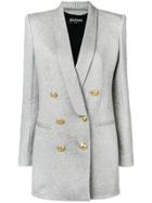 Balmain Double Breasted Coat - Grey