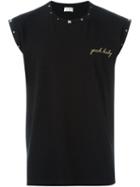 Saint Laurent Yeah Baby Tank Top, Men's, Size: Large, Black, Cotton/metal (other)/metallic Fibre