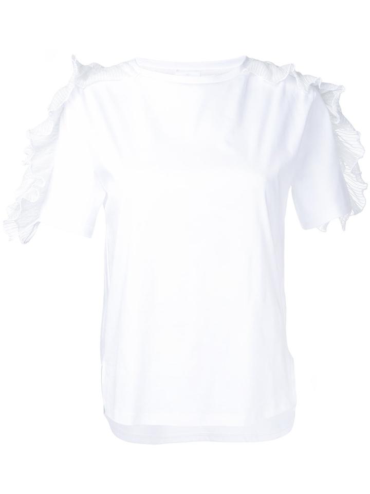 Cityshop - Ruffled Sleeve T-shirt - Women - Cotton - One Size, White, Cotton
