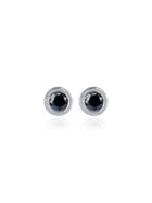 Jelena Behrend 14k Gold Bullet Black Diamond Stud Earrings