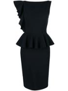 Chiara Boni La Petite Robe Dinara Peplum Hem Fitted Dress - Black
