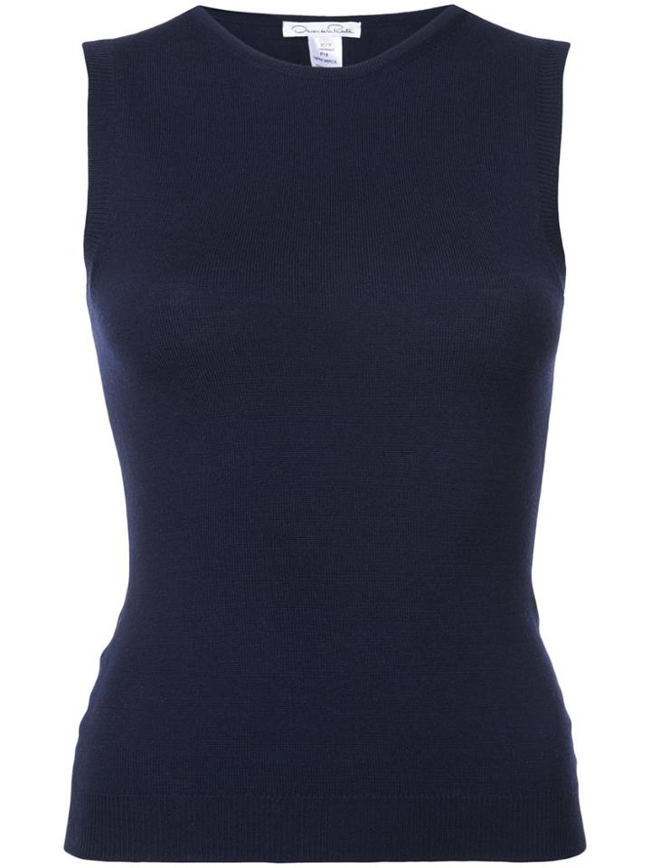Oscar De La Renta Slim-fit Knitted Top - Blue