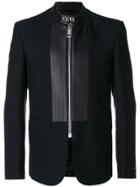 Les Hommes Panelled Zipped Blazer - Black