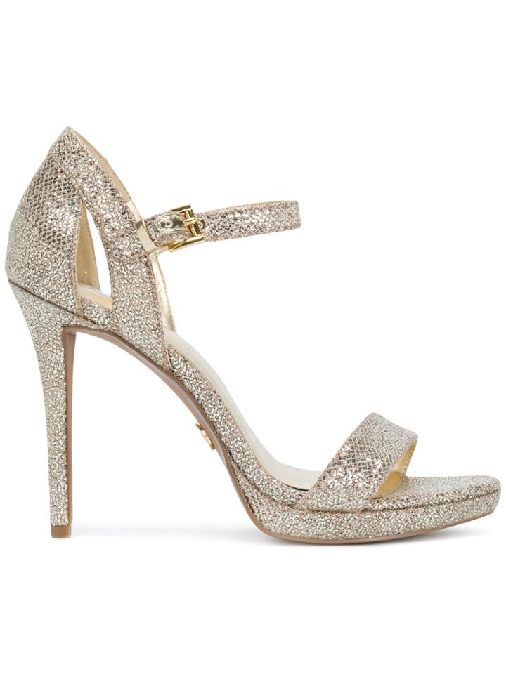 Michael Michael Kors Tamara Glitter Mesh Sandals - Metallic