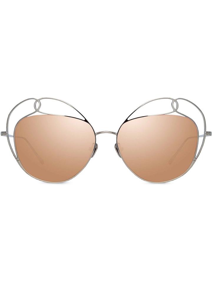 Linda Farrow Harlequin C2 Sunglasses - Silver