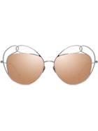 Linda Farrow Harlequin C2 Sunglasses - Silver
