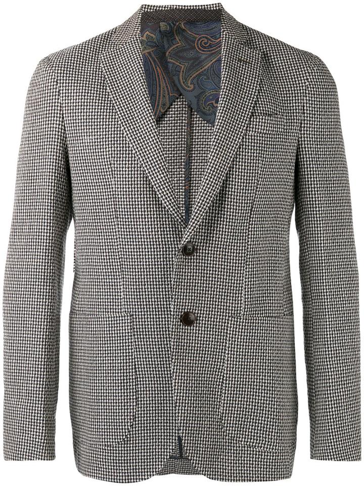 Etro - Patterned Long Sleeve Blazer - Men - Silk/cotton/linen/flax/cupro - 48, Black, Silk/cotton/linen/flax/cupro