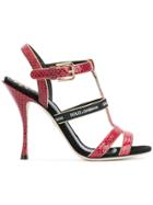 Dolce & Gabbana T-bar Heeled Sandals - Red