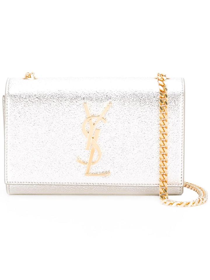 Saint Laurent Classic Monogram Chain Wallet - Metallic