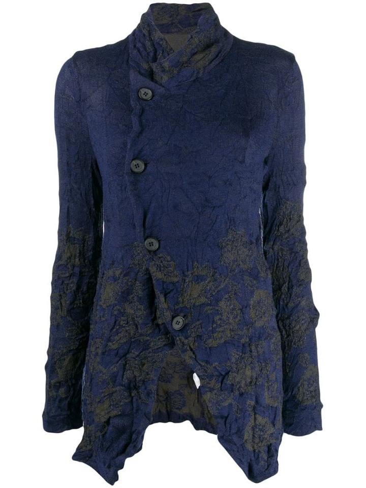 Y's Off-centre Button Cardigan - Blue