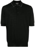 Lanvin Contrast Trim Polo Shirt - Black