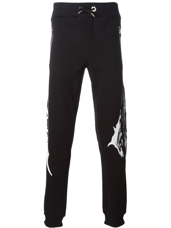 Philipp Plein Black Roar Track Pants, Size: Medium, Cotton