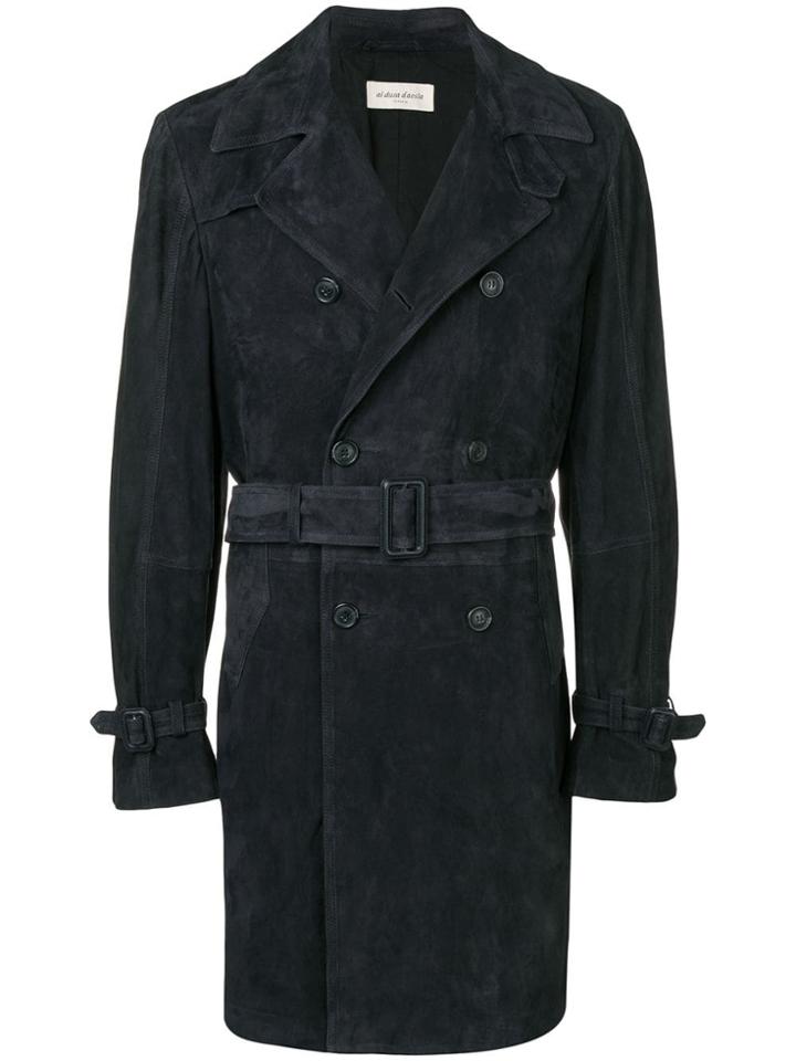 Al Duca D'aosta 1902 Suede Trench Coat - Blue