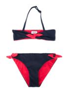Armani Junior Bow Detail Bikini, Girl's, Size: 7 Yrs, Blue