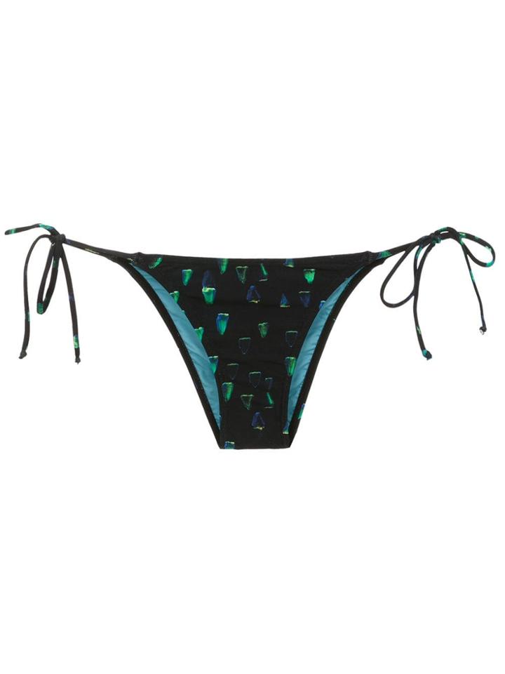 Lygia & Nanny Thai Printed Bikini Bottom - Black