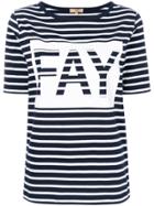 Fay Striped Logo T-shirt - Blue