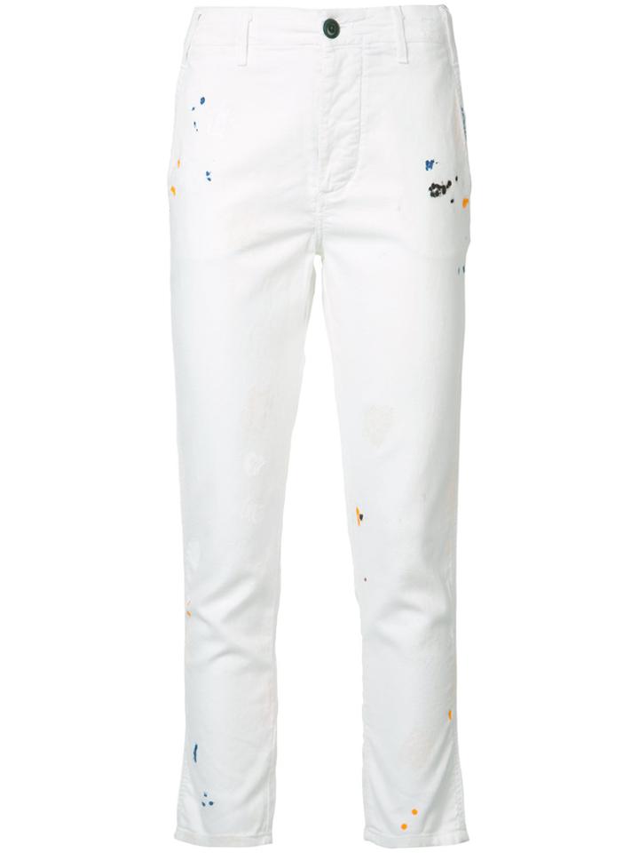 The Great Boyfriend Skinny Cropped Jeans - White