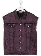 Andorine Oversized Vest Jacket - Purple