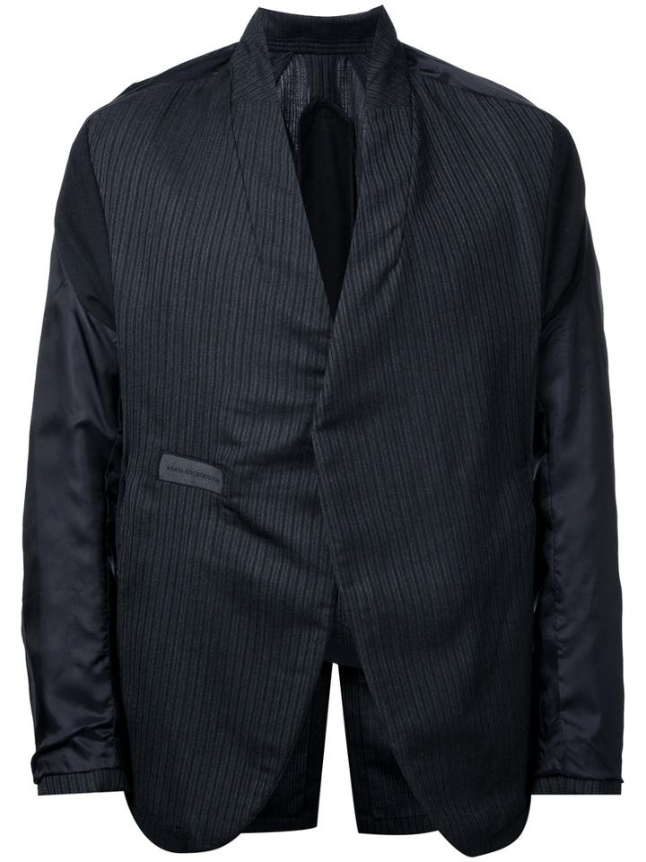Abasi Rosborough Striped Panel Blazer, Men's, Size: Small, Black, Cotton/rayon/wool