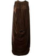 Rick Owens Draped Velvet Dress, Women's, Size: 40, Brown, Silk/cotton/viscose