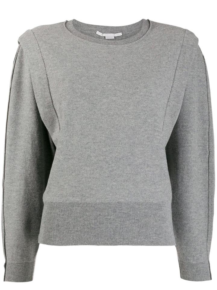 Stella Mccartney Crew-neck Panelled Jumper - Grey