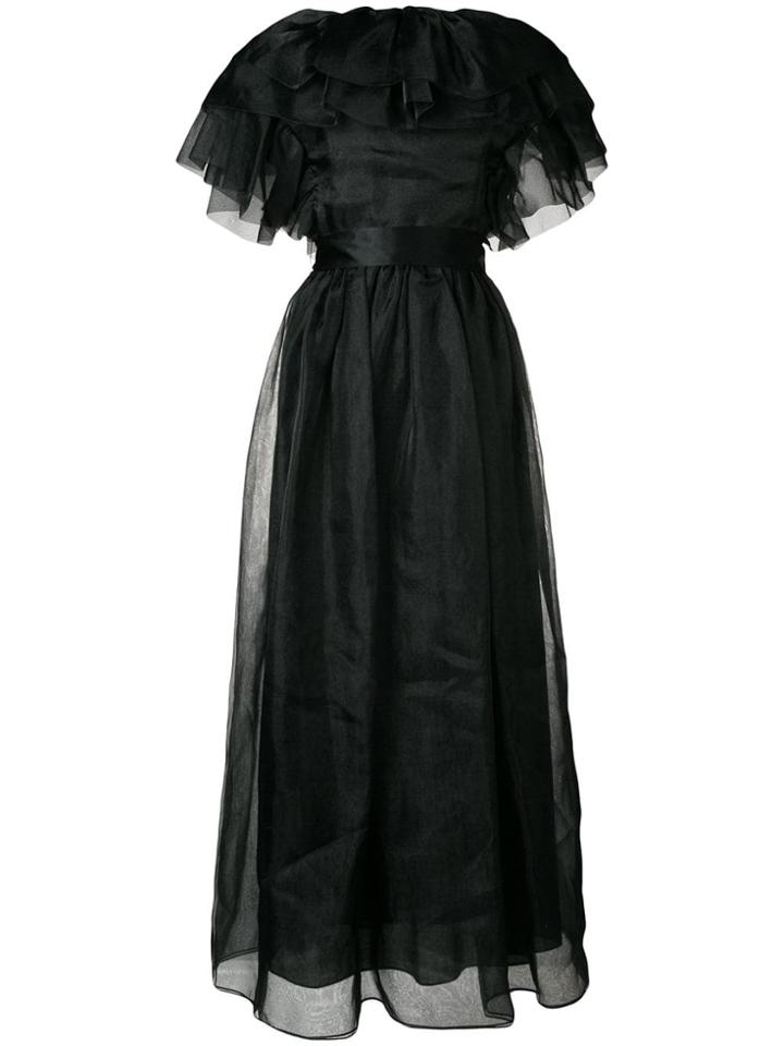 William Vintage 1979 Ruffled Gown - Black