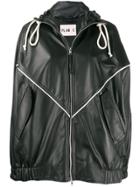 Plan C Hooded Contrasting-stripe Jacket - Black
