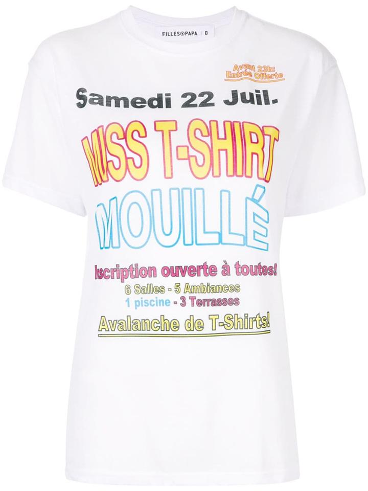 Filles A Papa Text Print T-shirt - White