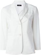 Theory Two Button Blazer, Women's, Size: 6, White, Cotton/viscose/spandex/elastane/polyurethane