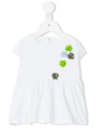 Il Gufo - Floral Appliquéd Top - Kids - Cotton/spandex/elastane - 9 Mth, White