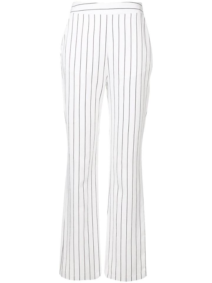 Federica Tosi Pinstriped Bootcut Trousers - White