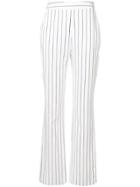 Federica Tosi Pinstriped Bootcut Trousers - White