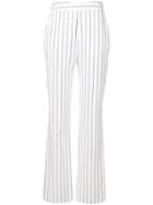 Federica Tosi Pinstriped Bootcut Trousers - White