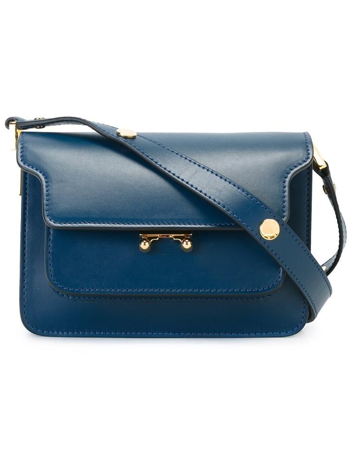 Marni 'trunk' Shoulder Bag, Blue, Leather