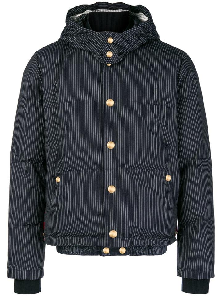 Thom Browne Narrow Pinstripe Down Bomber Jacket - Blue