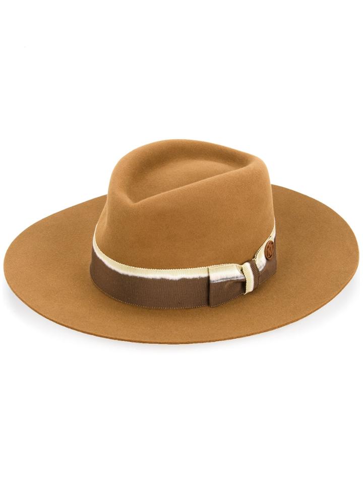 Maison Michel Bow Detail Hat - Brown