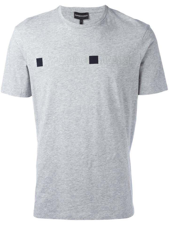Emporio Armani Logo Print T-shirt, Men's, Size: Xl, Grey, Cotton