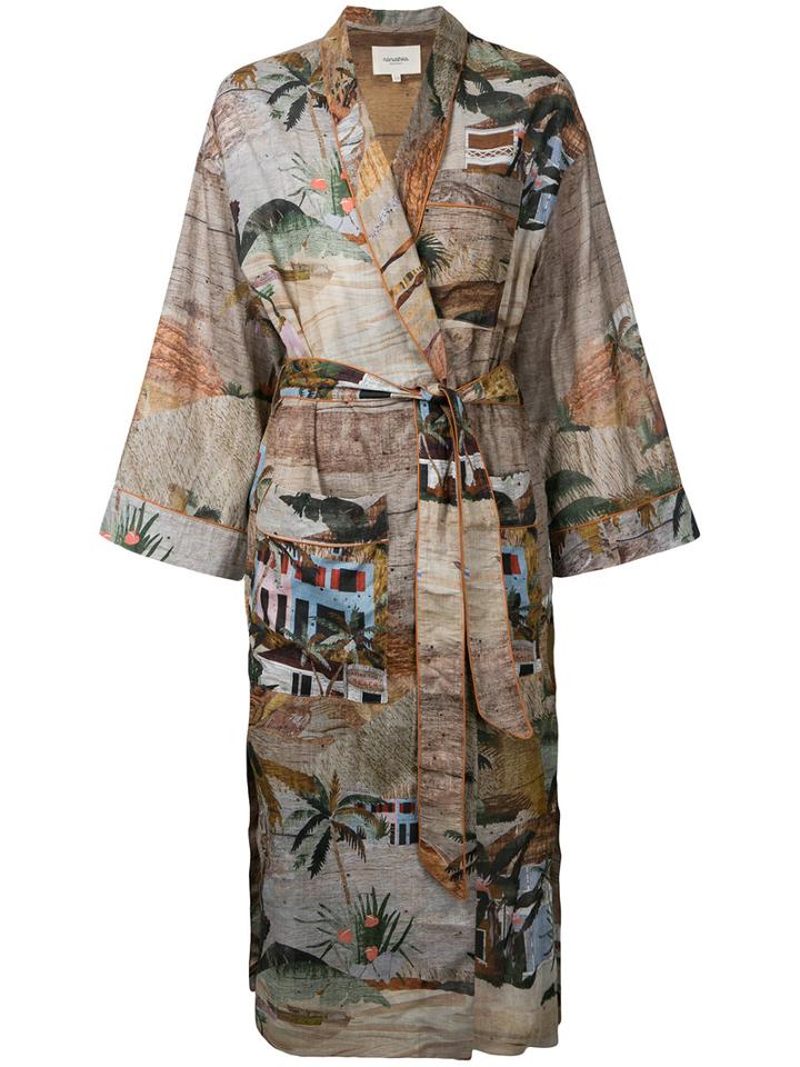 Nanushka - Tropical Print Coat - Women - Cotton - One Size, Cotton