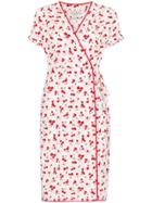 Harley Viera Newton Vera Cherry Print Silk Wrap Dress - White